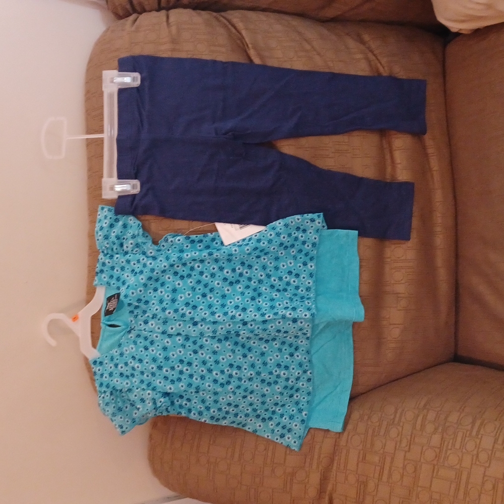 New With Tag Girls 4T 2-Piece Top and Pants Blue